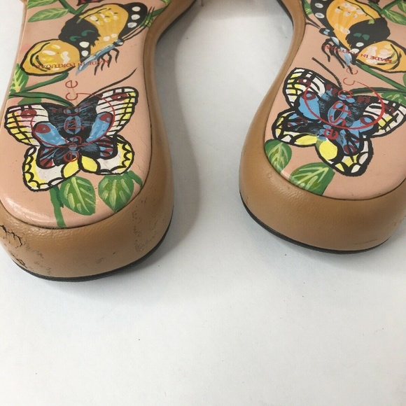 Espace Vintage Hand Painted Butterfly Sandals - Picture 5 of 6